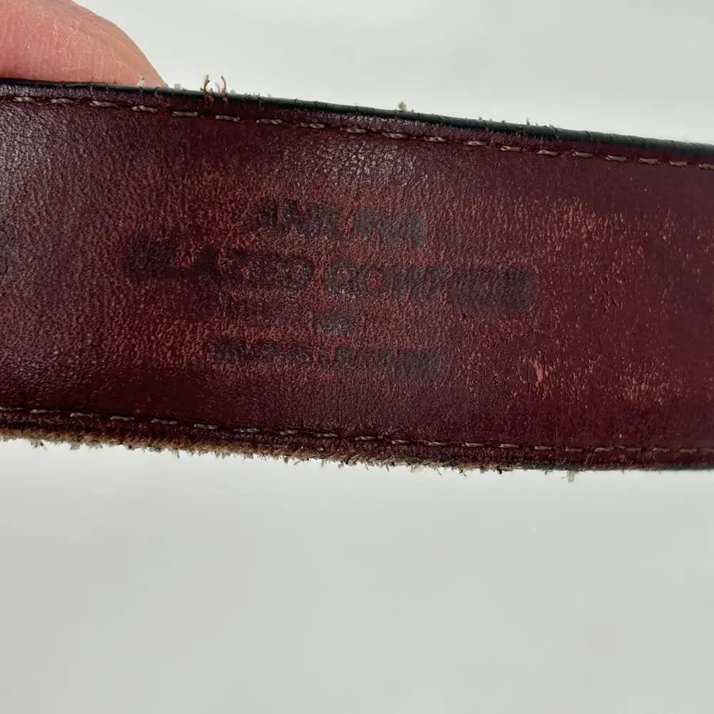Brighton‎ Leather Belt Men's 36 Brown Anilina Glazed Cowhide Brass Buckle USA